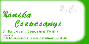 monika csepcsanyi business card